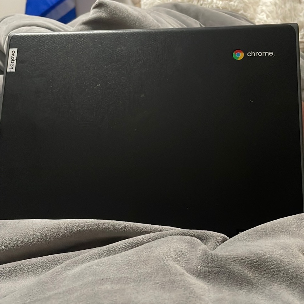 This is a black touch screen laptop barley used